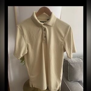 Cubavera Yelow Classic Preppy Golf Polo Textured Short Sleeve Shirt Size S